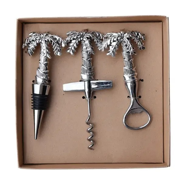 PALM TREE WINE/BOTTLE SET