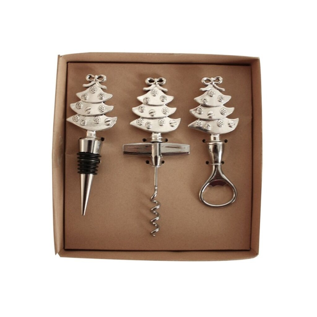 XMAS TREE WINE/BOTTLE SET