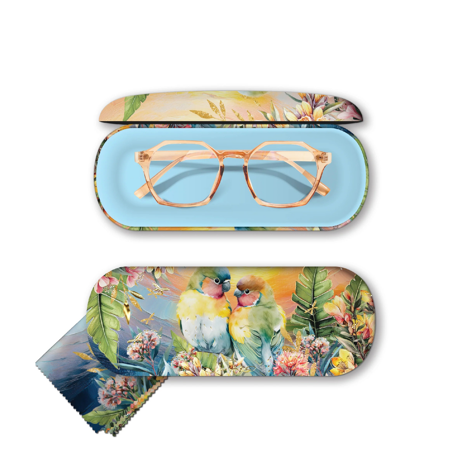LOVEBIRDS GLASSES CASE