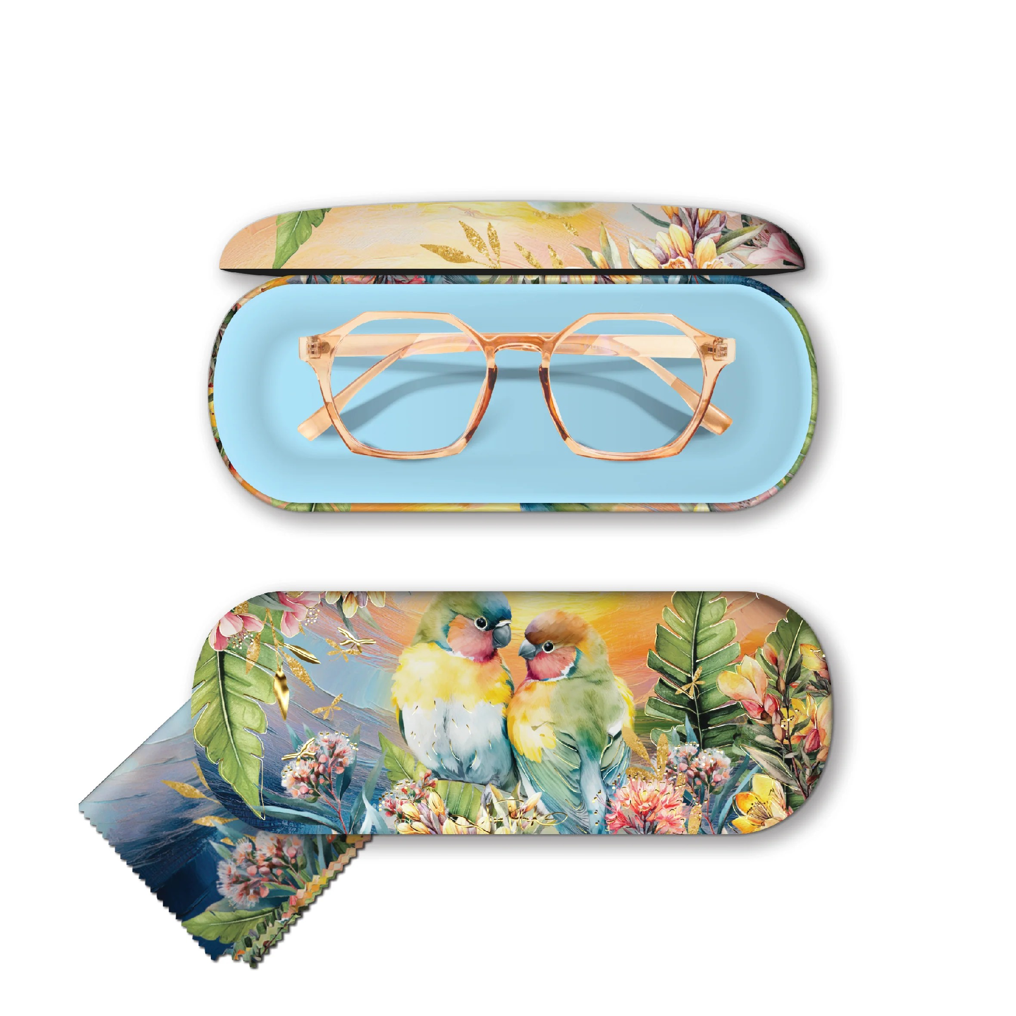 LOVEBIRDS GLASSES CASE