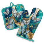 OVEN MITT POT HOLDER TRANQUIL BUTTERFLIES