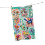 COTTON TEA TOWEL PRETTY POSTAGE 