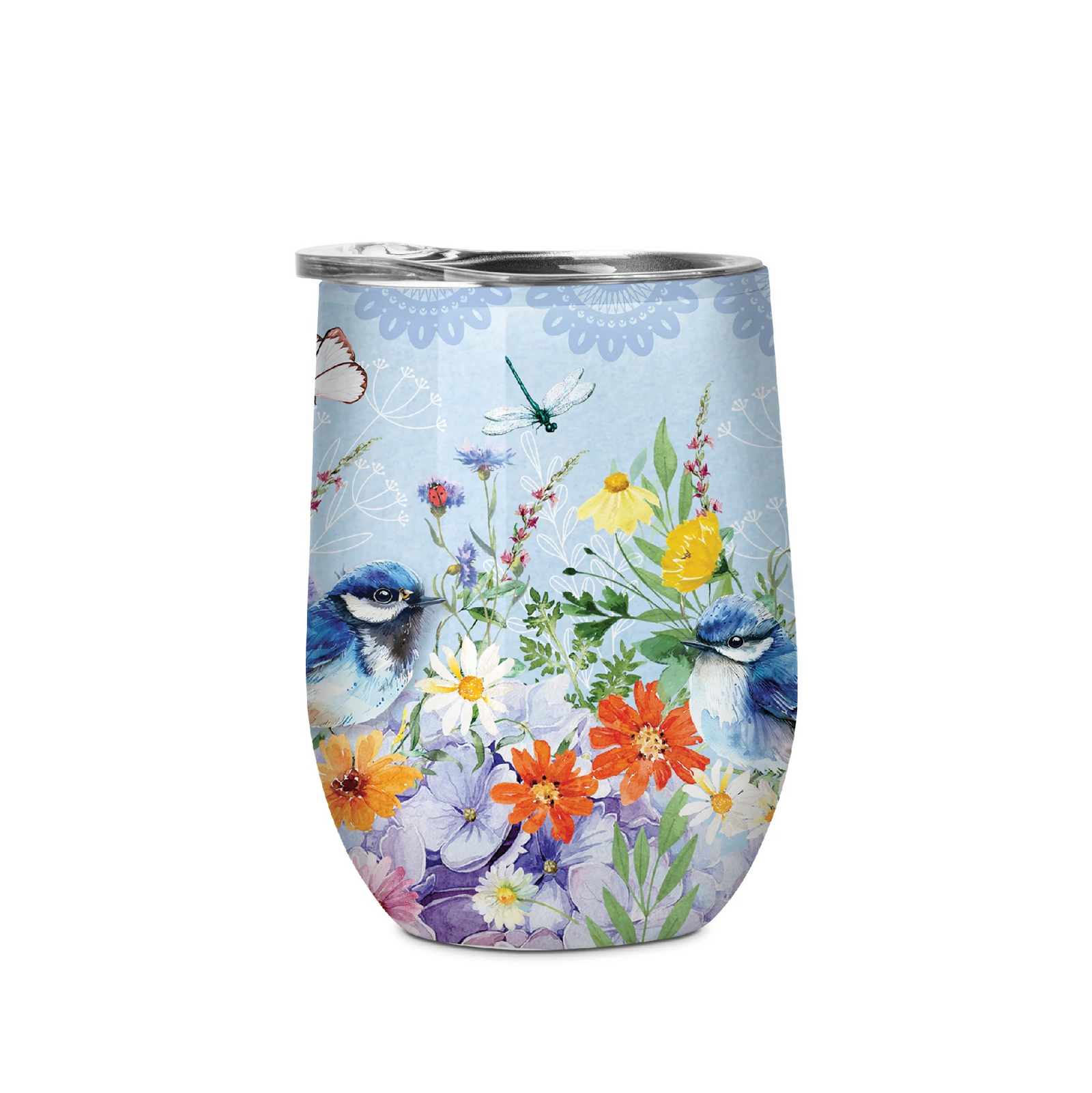 DOUBLE WALLED STAINLESS STEEL BEVVY TEATIME WRENS