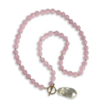 CRYSTAL NECKLACE GENUINE BAROQUE PEARL ROSE QUARTZ