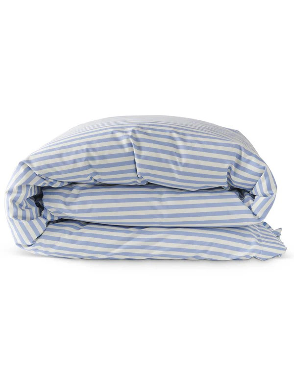 KIP & CO SEASIDE STRIPE ORGANIC COTTON QUILT COVER QUEEN 