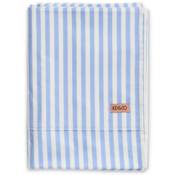 KIP & CO SEASIDE STRIPE ORGANIC COTTON FLAT SHEET KING
