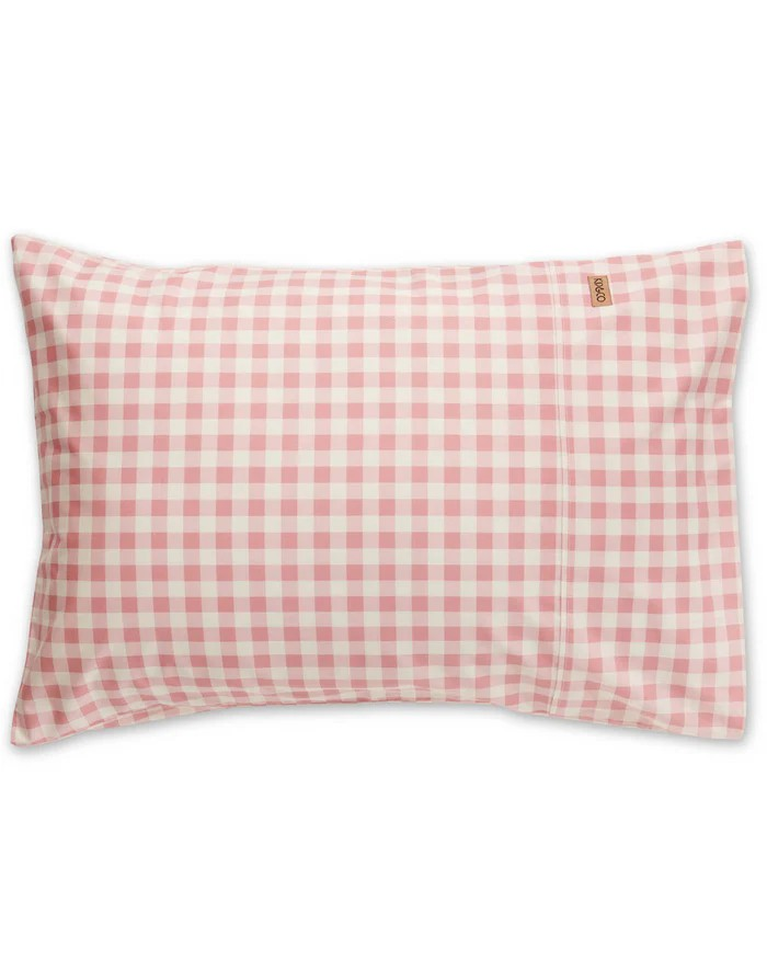 KIP & CO STAPLES GINGHAM CANDY ORGANIC PILLOW CASES COTTON KIP & CO