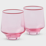 ROSE WITH A TWIST TUMBLER GLASS 2P SET ONE SIZE