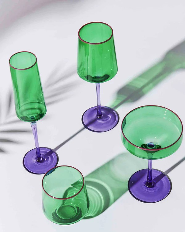 KIP & CO JADED CHAMPAGNE GLASS 2 PIECE SET