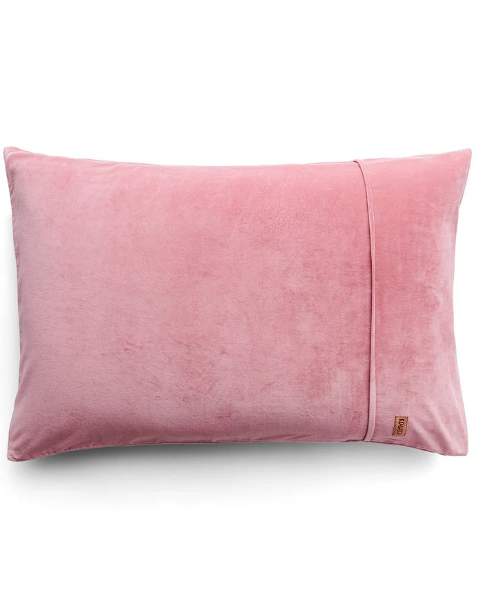 KIP & CO DUSTY ROSE VELVET 2P KING SET PILLOWCASES