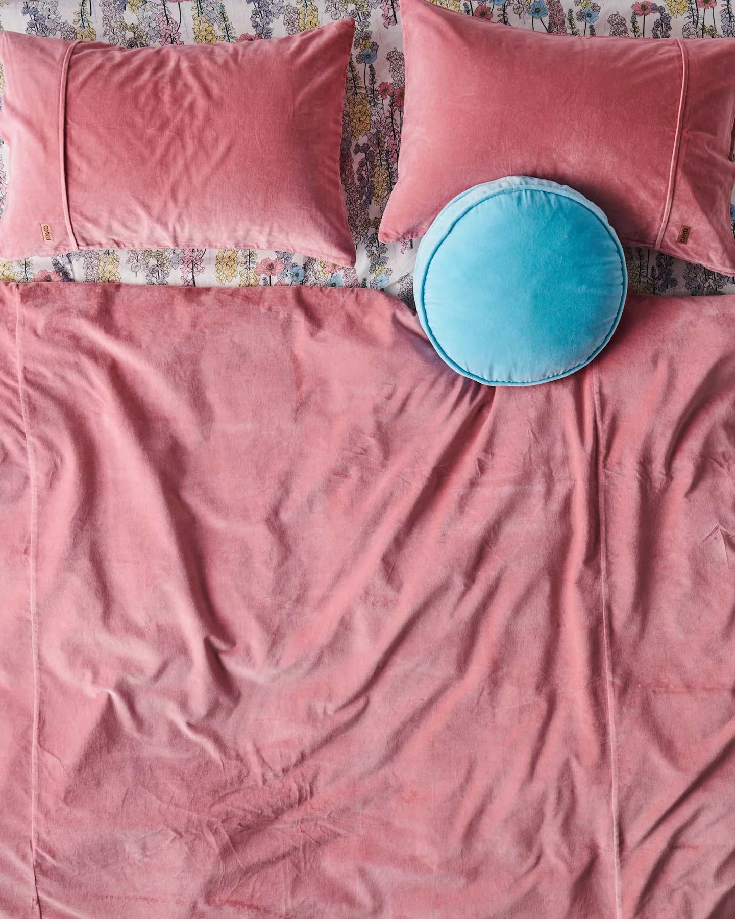 KIP & CO DUSTY ROSE VELVET 2P KING SET PILLOWCASES