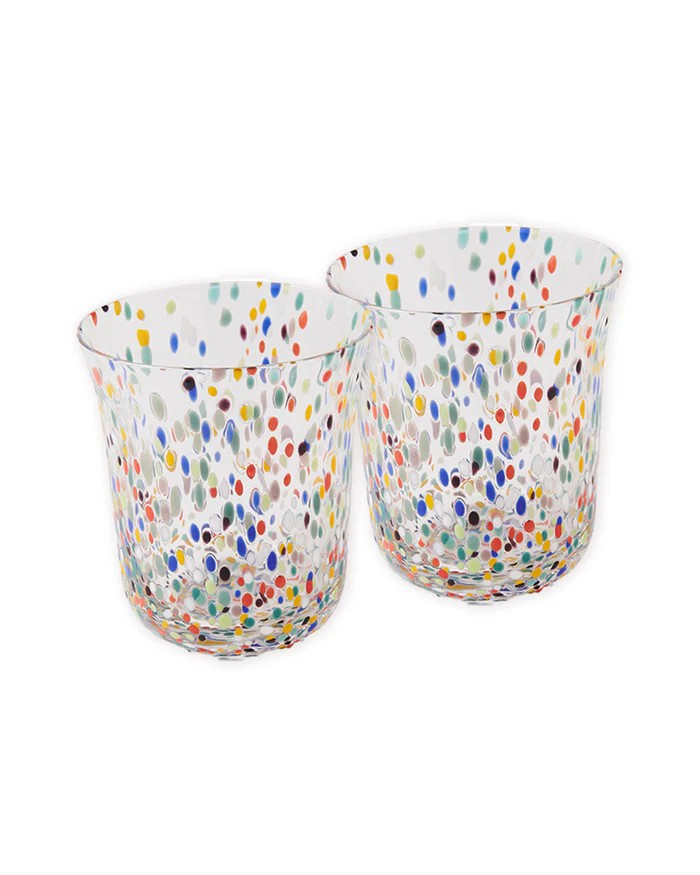 KIP & CO PARTY SPECKLE TUMBLER GLASS 2P SET