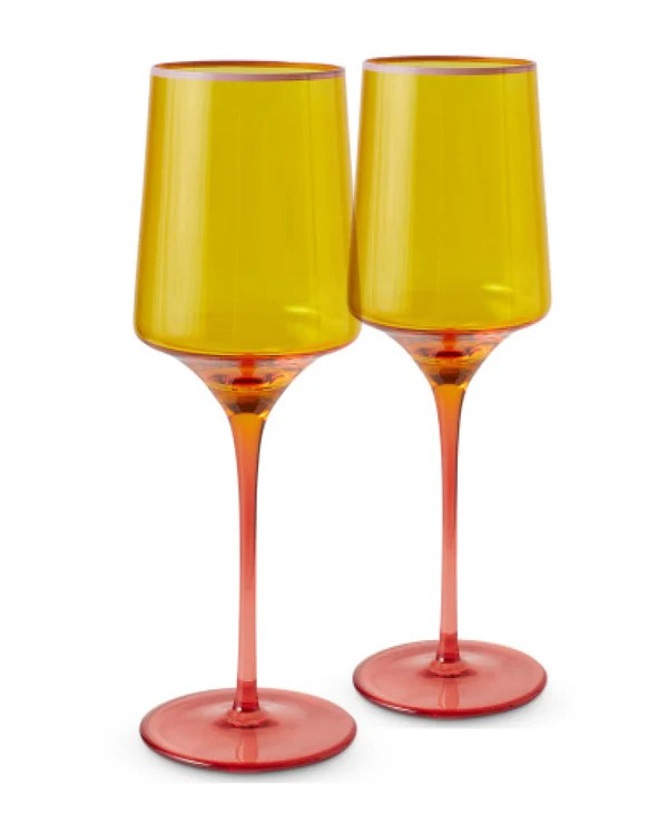 KIP & CO TROPICAL PUNCH VINO GLASSES 2 PIECE SET 