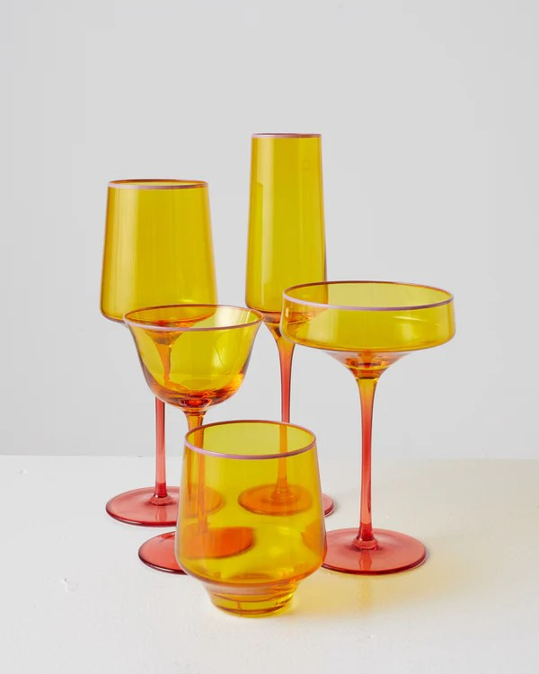 KIP & CO TROPICAL PUNCH TUMBLER GLASS 2 PIECE SET 