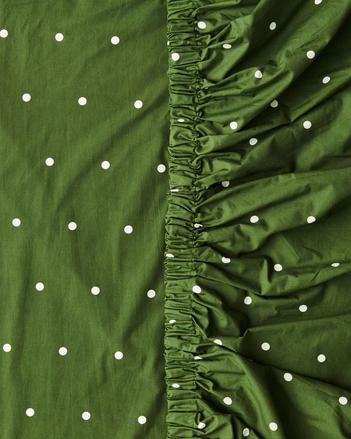 KIP & CO POLKADOT CACTUS ORGANIC COTTON KING FITTED SHEET