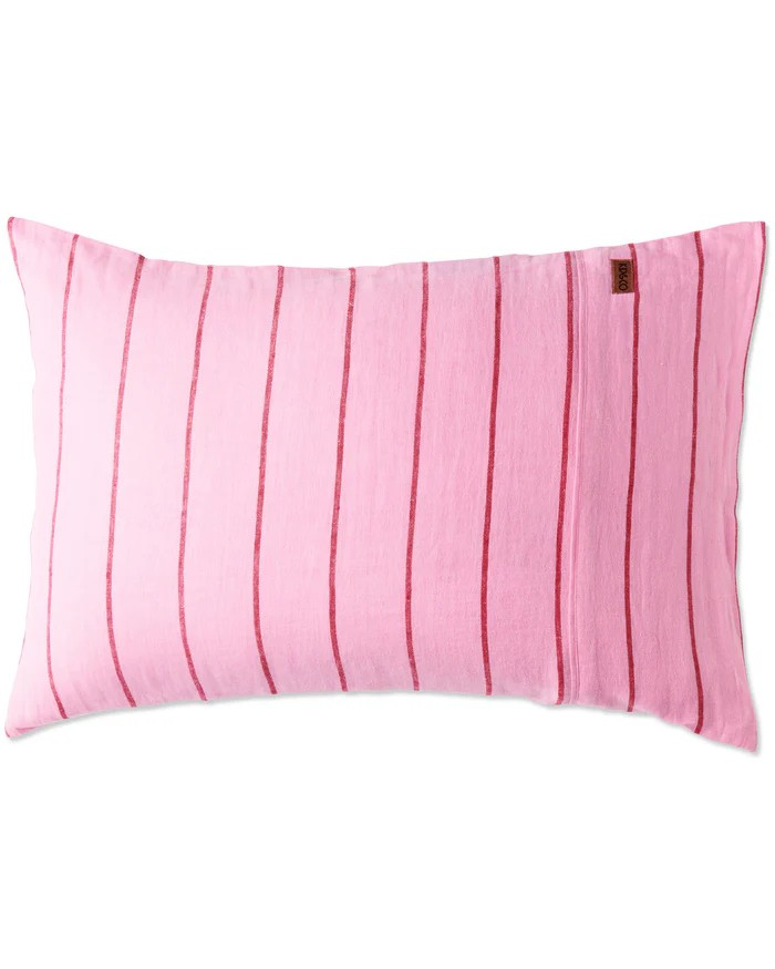 KIP & CO ICED VOVO STRIPE LINEN PILLOWCASES 2PC STD SET