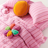 KIP & CO ICED VOVO STRIPE LINEN FLAT SHEET QUEEN