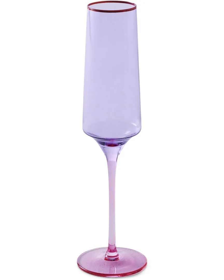 LILAC COLOUR BLOCK CHAMPAGNE GLASS 2P SET ONE SIZE