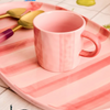 KIP & CO PINK STRIPE MUGS 2PCE