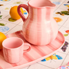 KIP & CO PINK STRIPE WATER JUG 