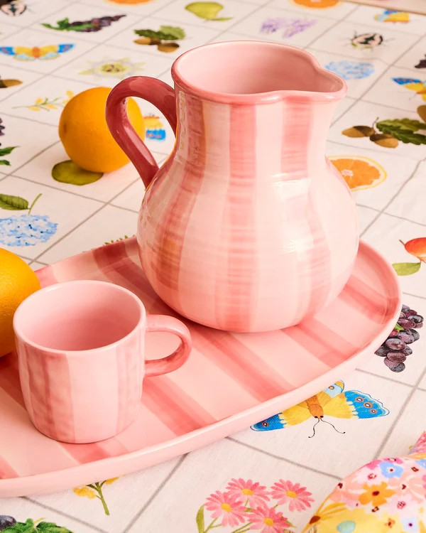 KIP & CO PINK STRIPE WATER JUG 