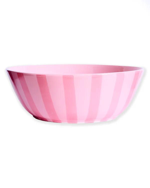 KIP & CO PINK STRIPE SALAD BOWL 