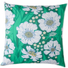 KIP & CO TUMBLING FLOWERS GREEN ORGANIC COTTON EUROPEAN PILLOWCASES 2P SET