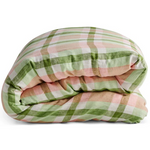 KIP & CO PISTACHIO TARTAN LINEN QUILT COVER QUEEN