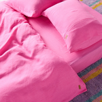KIP & CO AURORA PINK LINEN FITTED SHEET KING