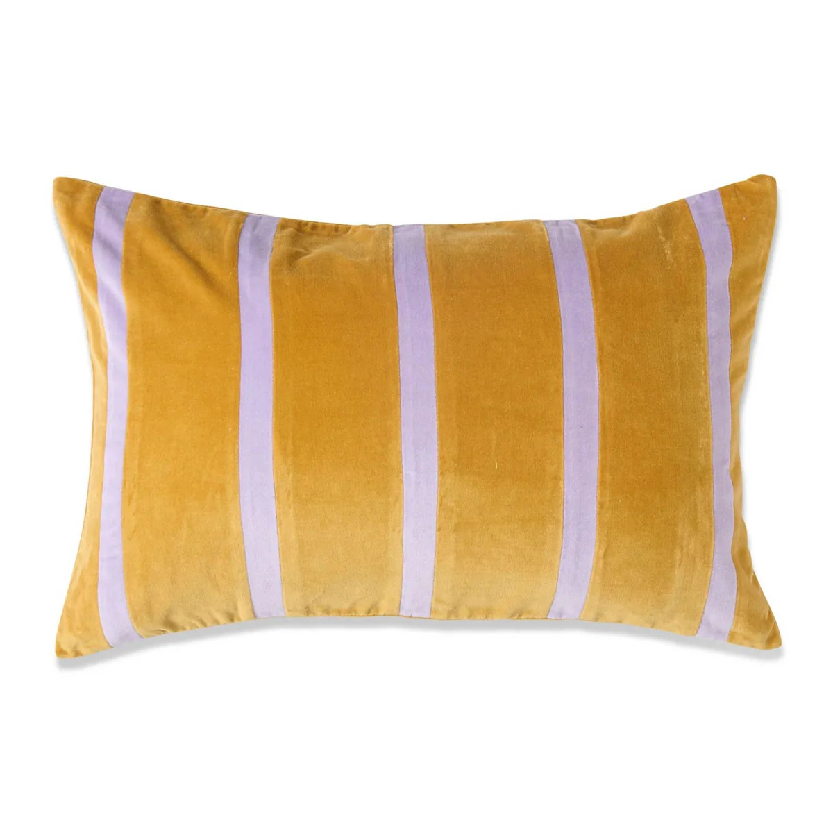PECAN PIE STRIPE VELVET RECTANGLE CUSHION ONE SIZE