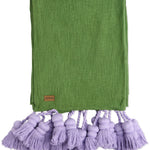 KIP AND CO GREEN WITH ENVY TASSEL THROW 
