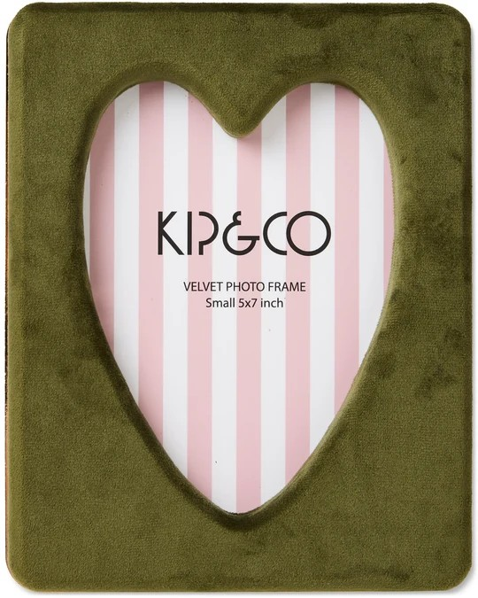 KIP AND CO INCA GOLD HEART VELVET PHOTO FRAME 