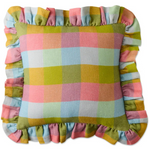 FLORIDA TARTAN FRILL CUSHION ONE SIZE KIP & CO