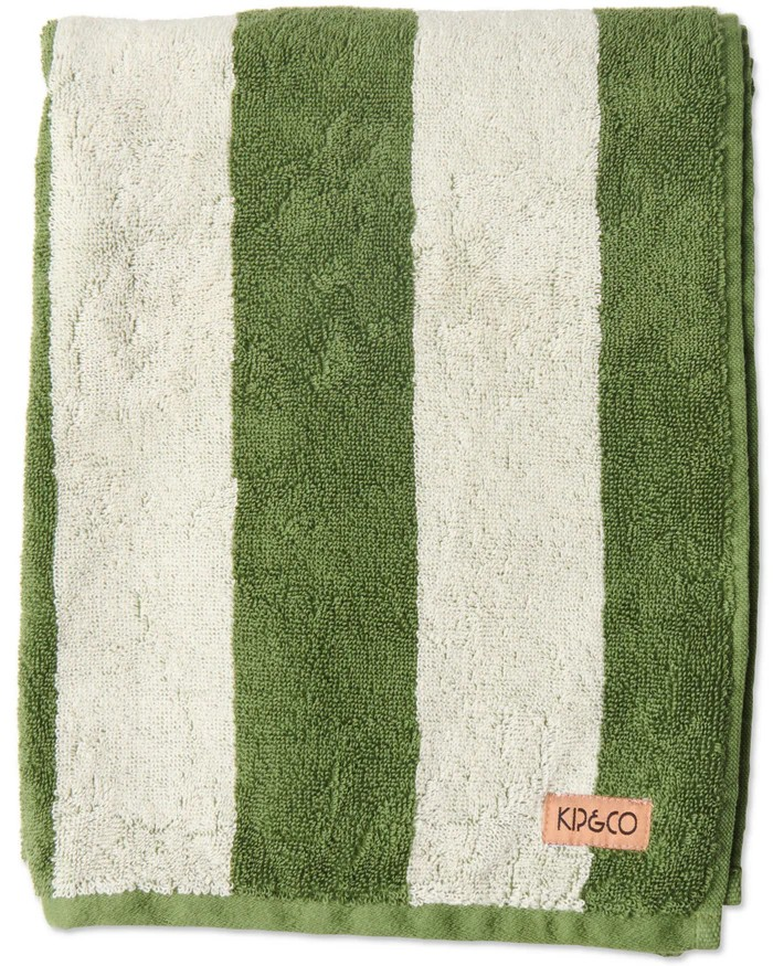 KIP & CO MOSS STRIPE TERRY BATH TOWEL