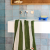 MOSS STRIPE TERRY HAND TOWEL ONE SIZE KIP & CO