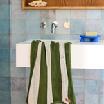 MOSS STRIPE TERRY HAND TOWEL ONE SIZE KIP & CO