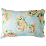 BIG BEAUTY FLORAL BLUE LINEN PILLOW CASES 2PC STD SET KIP & CO
