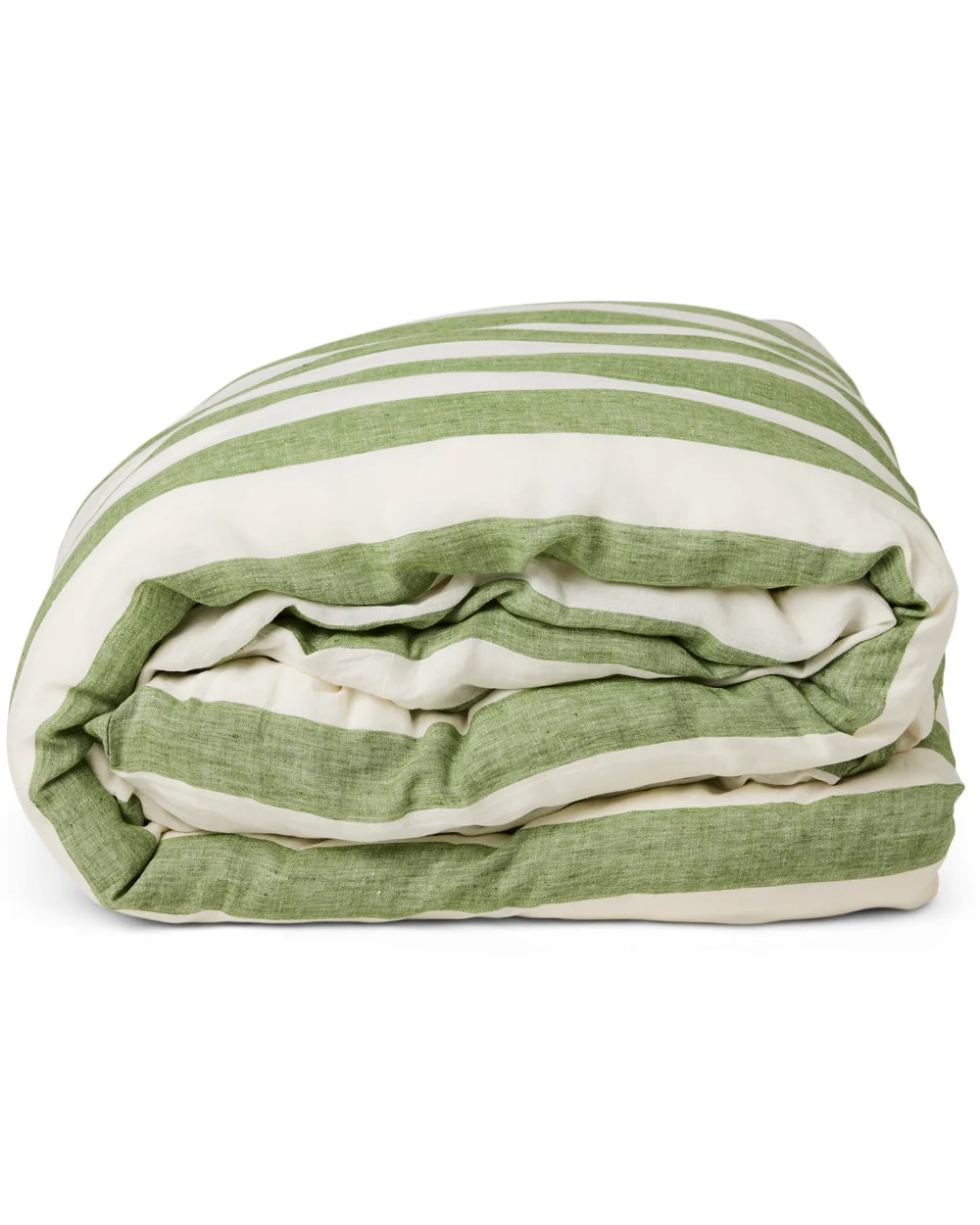 KIP & CO MOSS STRIPE LINEN QUILT COVER QUEEN