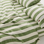 MOSS STRIPE LINEN PILLOWCASES KIP & CO 2P
