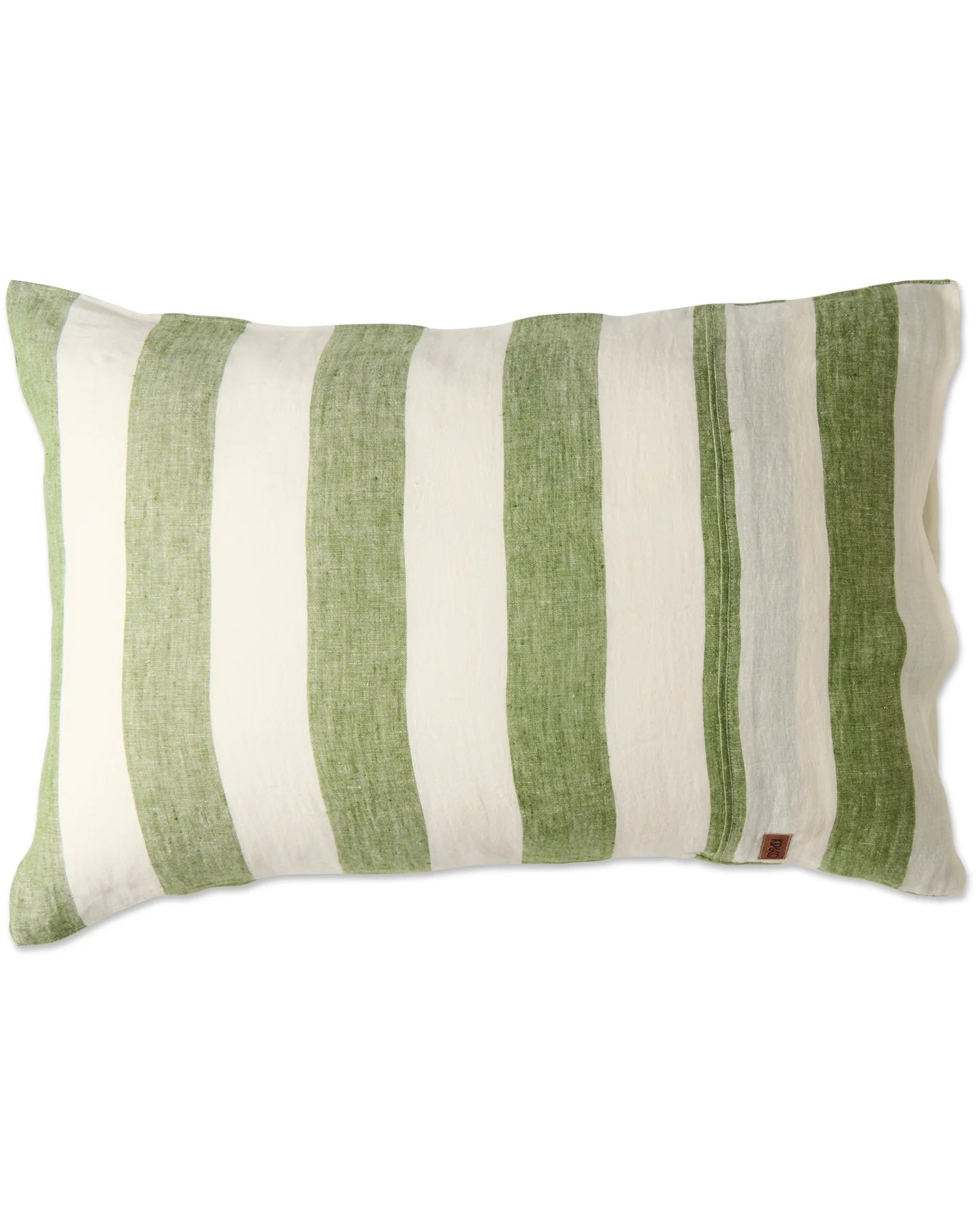 MOSS STRIPE LINEN PILLOWCASES KIP & CO 2P