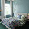 SPRING IN THE AIR REVERSIBLE LINEN QUILTED BEDSPREAD KIP & CO