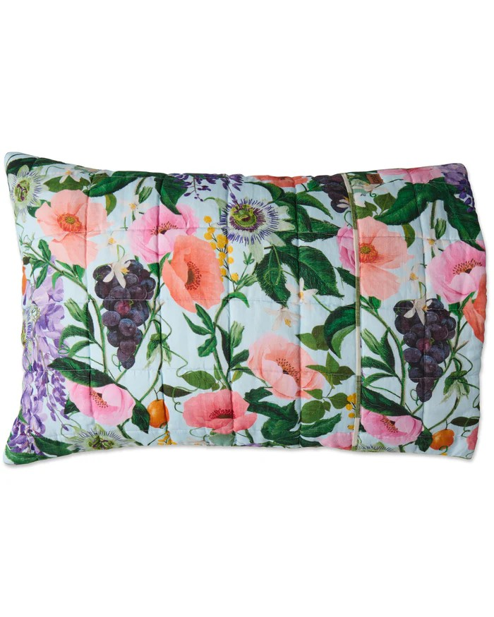 KIP & CO SPRING IN THE AIR REVERSIBLE LINEN QUILTED PILLOWCASES