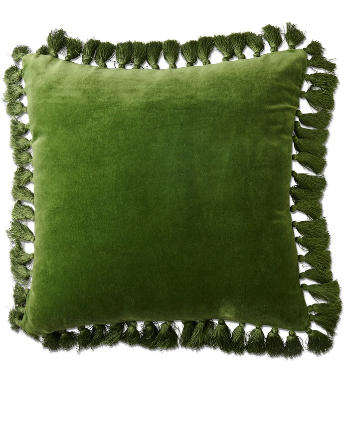 CAMPSITE VELVET TASSEL CUSHION KIP & CO ONE SIZE