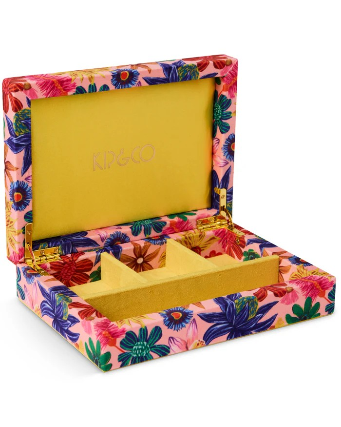 WILD FLOWERS IN BLOOM VELVET JEWELLERY BOX SMALL KIP & CO