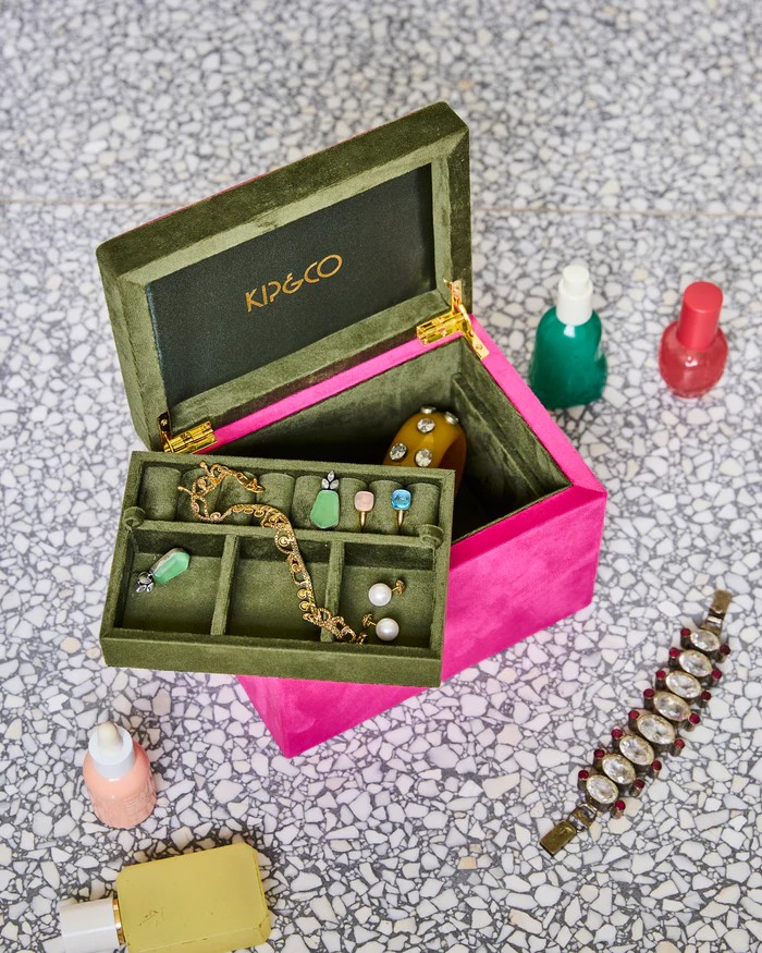 PRICKLY PEAR VELVET JEWELLERY BOX LARGE