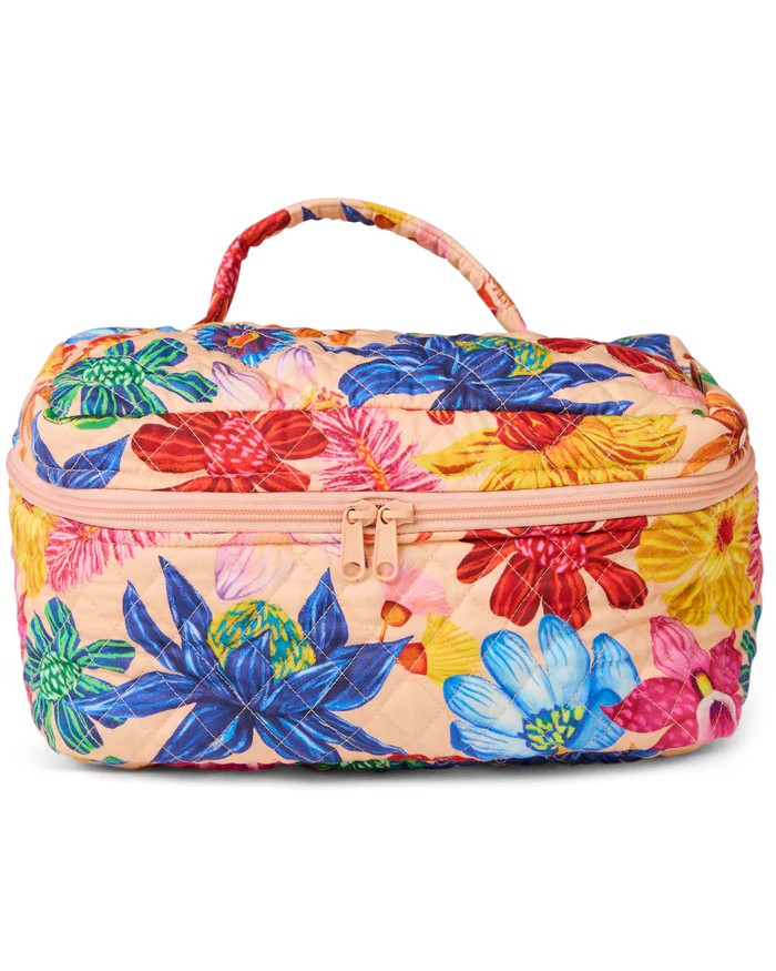 WILD FLOWERS IN BLOOM QUILTED COTTON TOILETRY CASE