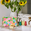 FOLLOW THE SUN YELLOW QUILTED COTTON TOILETRY CASE