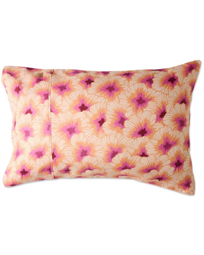 HIBISCUS PEACH LINEN PILLOWCASES 2P STD SET KIP & CO