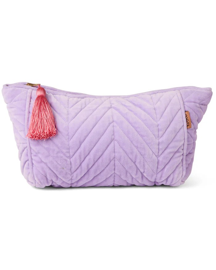 LILAC VELVET TOILETRY BAG ONE SIZE KIP & CO