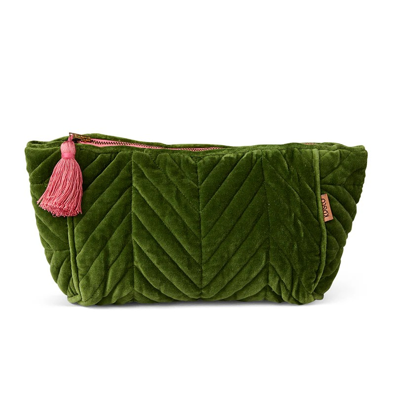 MOSS VELVET TOILETRY BAG ONE SIZE KIP & CO